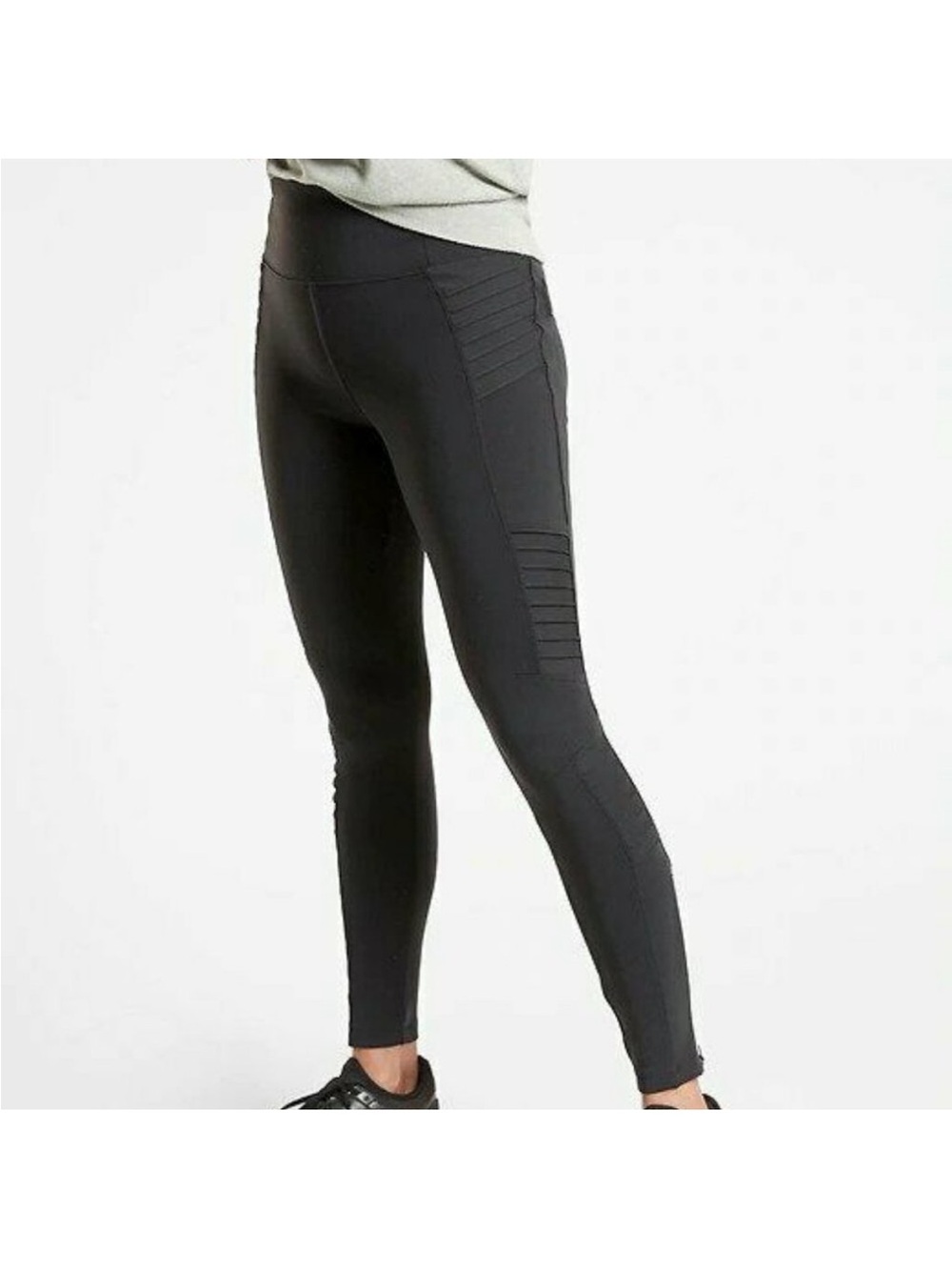 Athleta Black High-Rise Delancy Moto Pocket Leggings